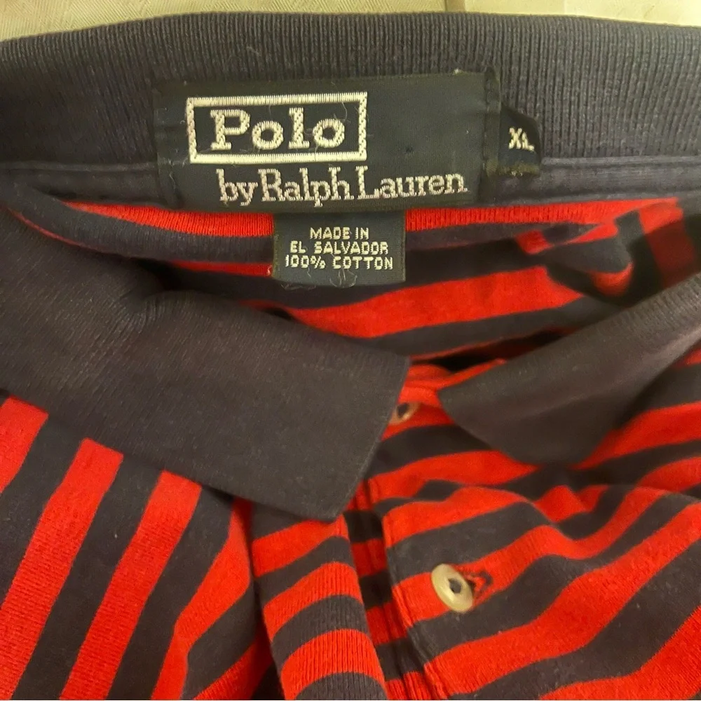 Red and Black‎ Striped Polo Shirt